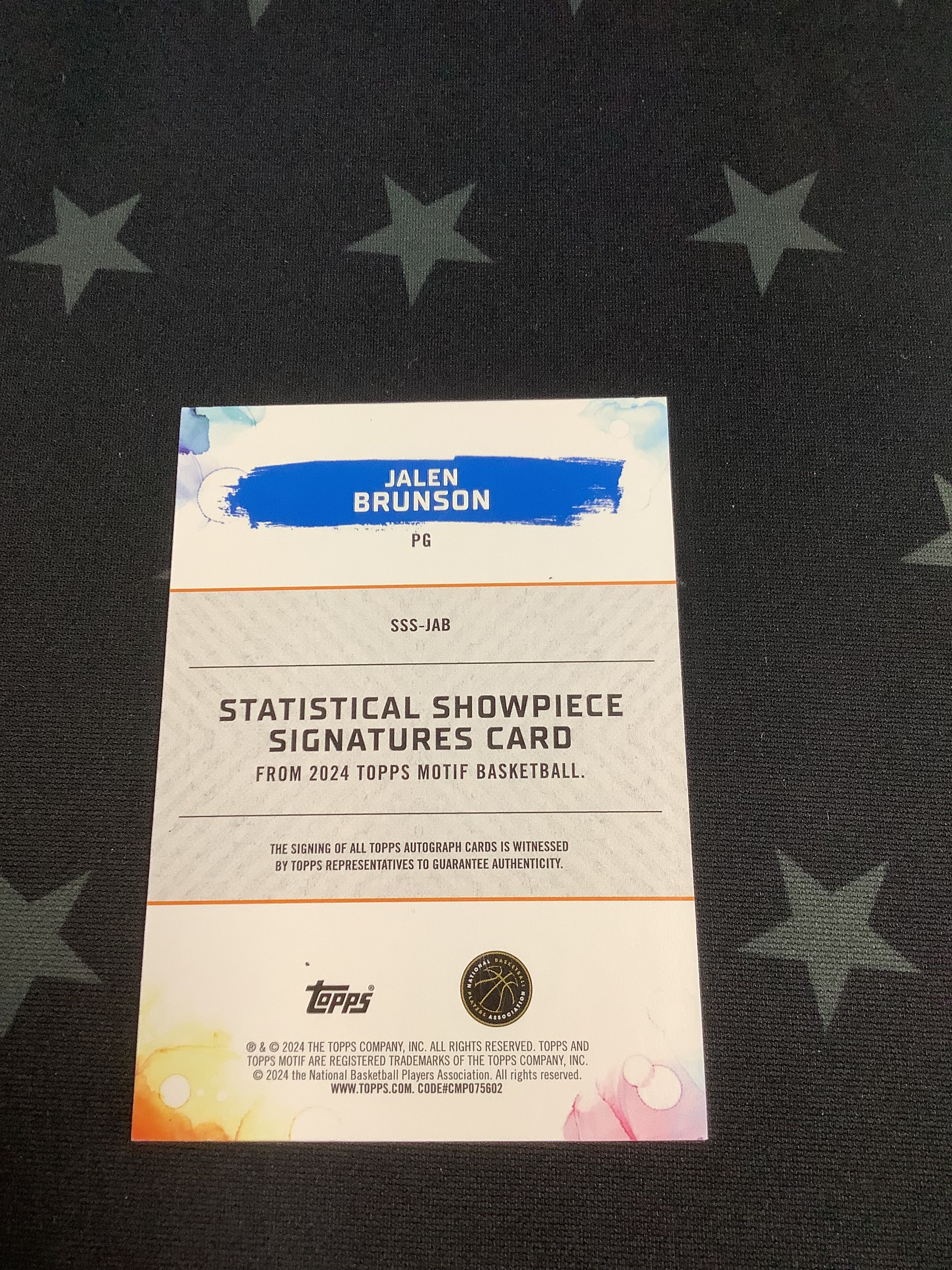 2024 Topps Motiff Basketball Jalen Brunson Statistical Showpiece On-Card Auto /24 - Limited Edition Collectible for NBA Fans & Sports Memorabilia Enthusiasts - Perfect for Display, Investment, and Gifting