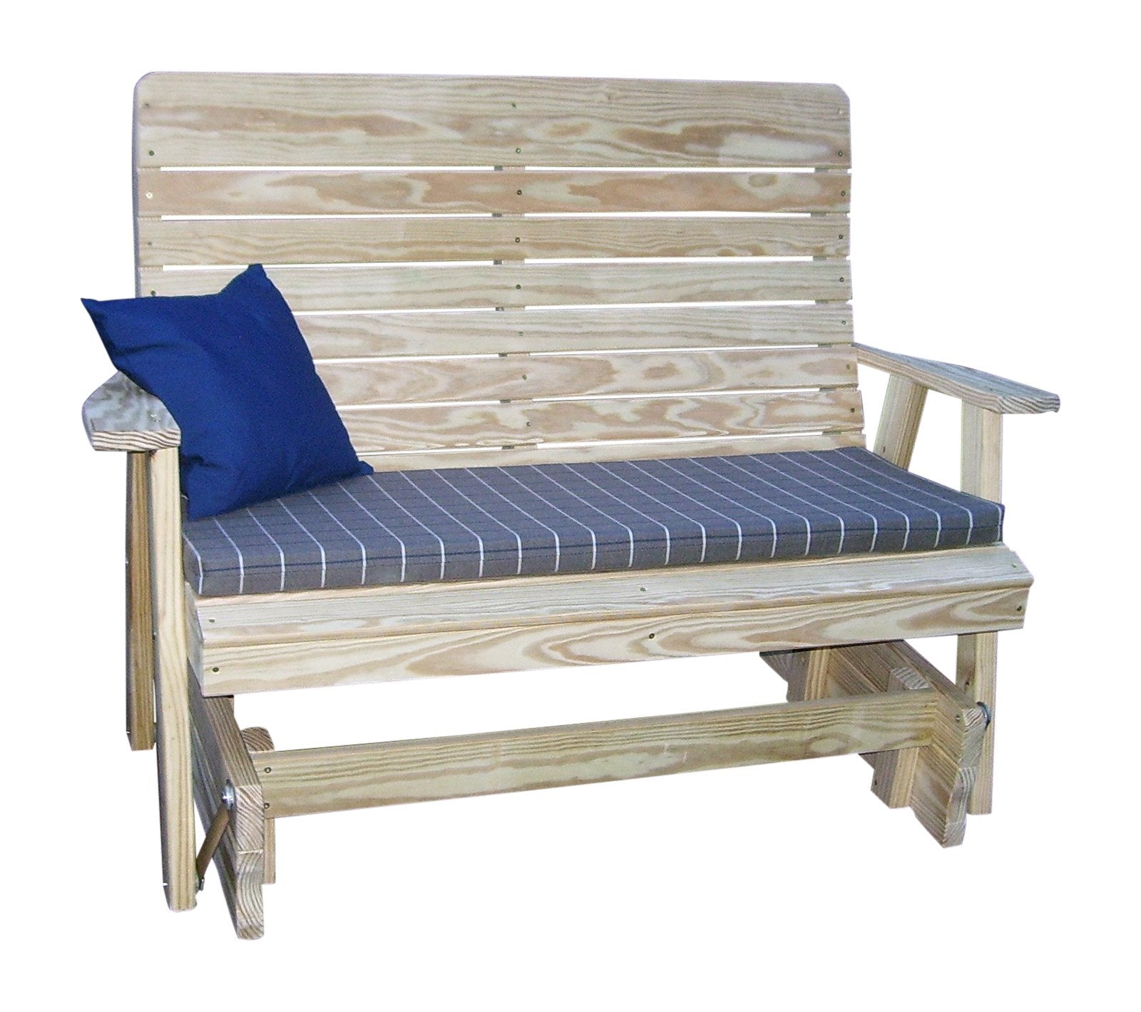 A & L Furniture Pressure Treated Pine Highback Glider - Outdoor Patio Rocking Chair for Garden, Porch, and Deck Relaxation