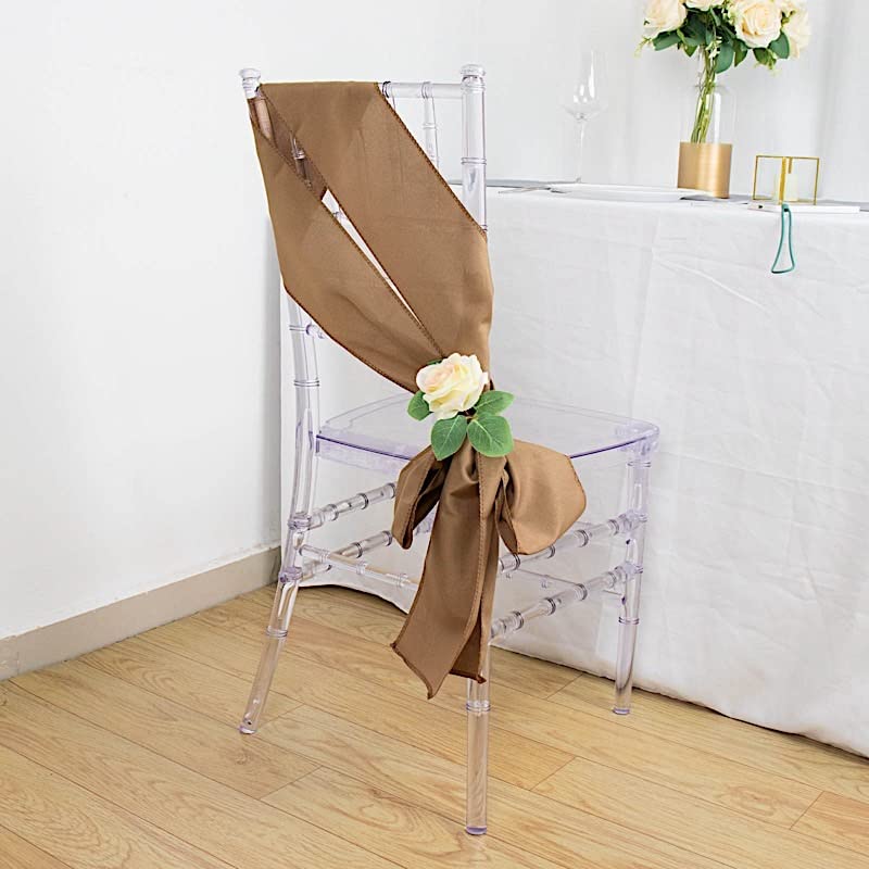 10 Pack Polyester Chair Sashes Bows for Wedding Decor - Elegant Party Ceremony & Reception Chair Ties - Bulk Wholesale Supplies (Perfect for Bridal Showers, Banquets, and Special Events)