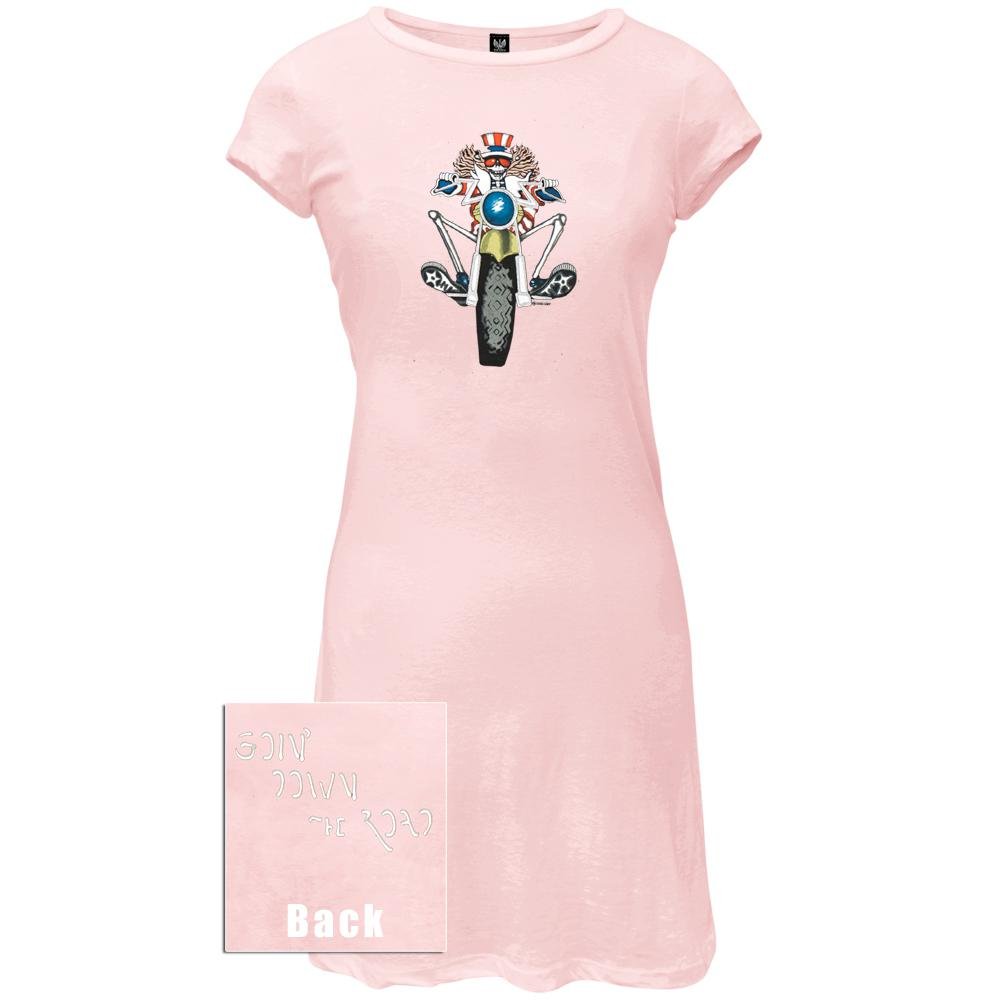 Grateful Dead Psycle Sam Pink Juniors Cap Sleeve Dress - Vintage Band Tee Dress for Concerts, Music Festivals & Casual Wear