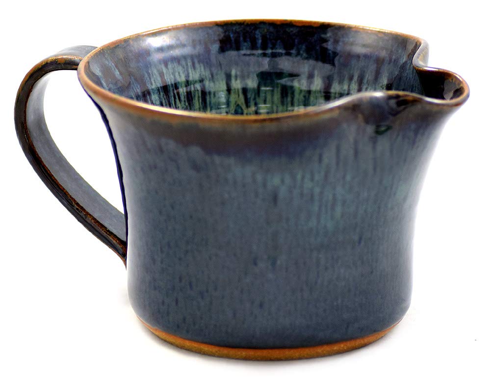 Premium American Made Stoneware Mixing Bowl with Handle – Large 64 oz Capacity in Midnight Blue – Perfect for Baking, Mixing, and Serving