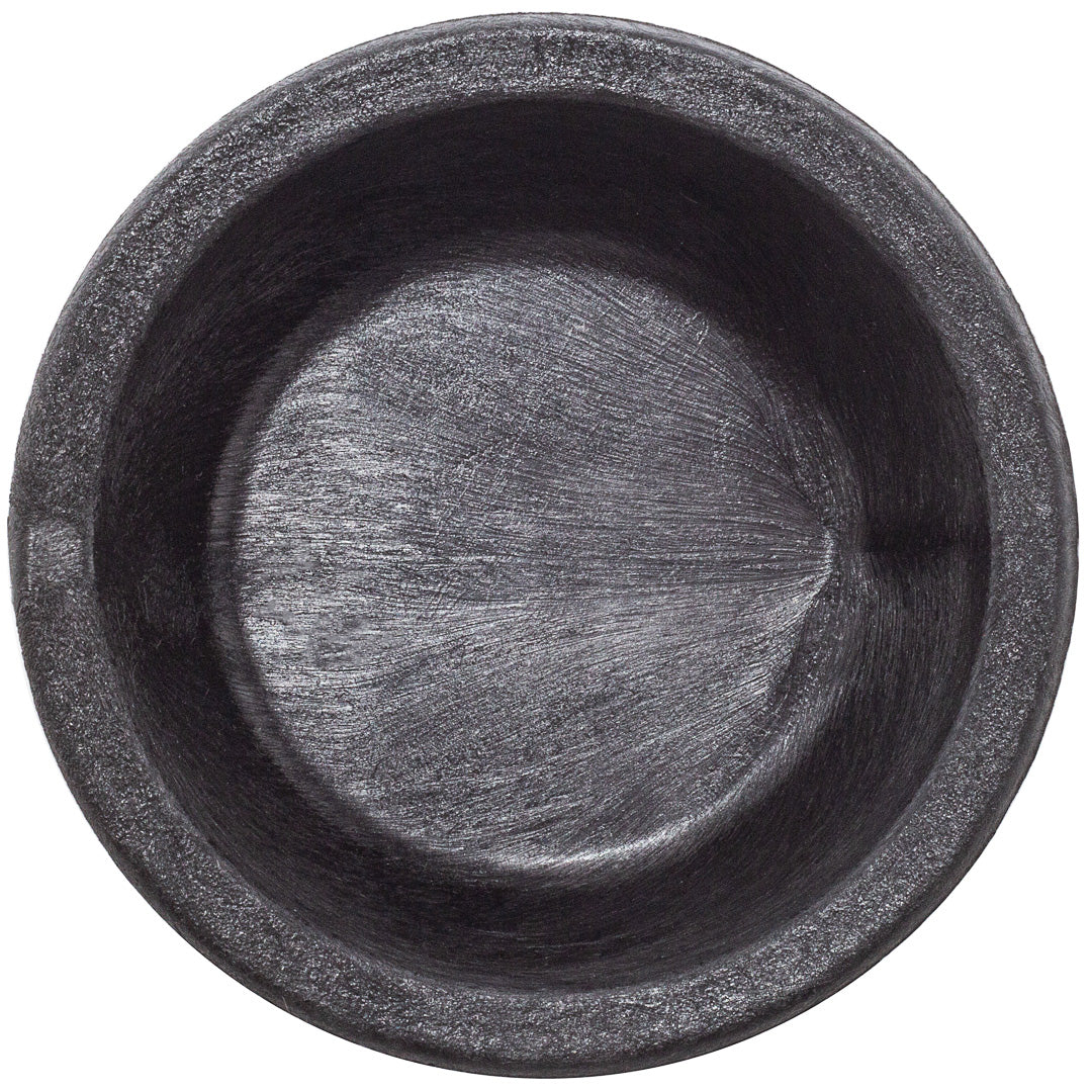 10 oz Round Black Thermal Plastic Molcajete Bowl - 5.25