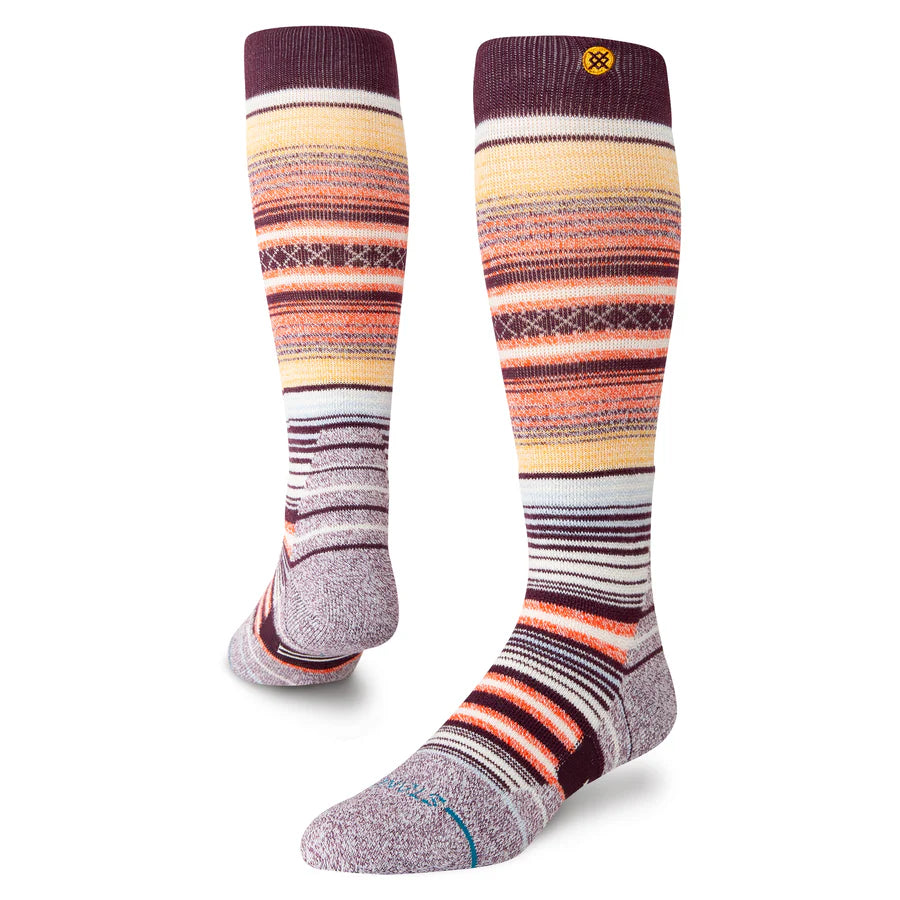 Stance Socks Curren Snow 2025 - Premium Winter Socks for Men & Women - Warm & Comfortable Wine Red Ski Socks - Perfect for Snowboarding, Skiing & Cold Weather Activities