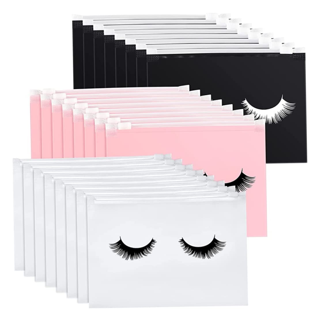 60 Pieces Eyelash Aftercare Bags - 6x4 Inch Small Zipper Cosmetic Cases for Eyelash Extensions, Makeup & Travel Accessories - Perfect for Women & Girls - Great for Salon, Spa, Home Use & Gifts