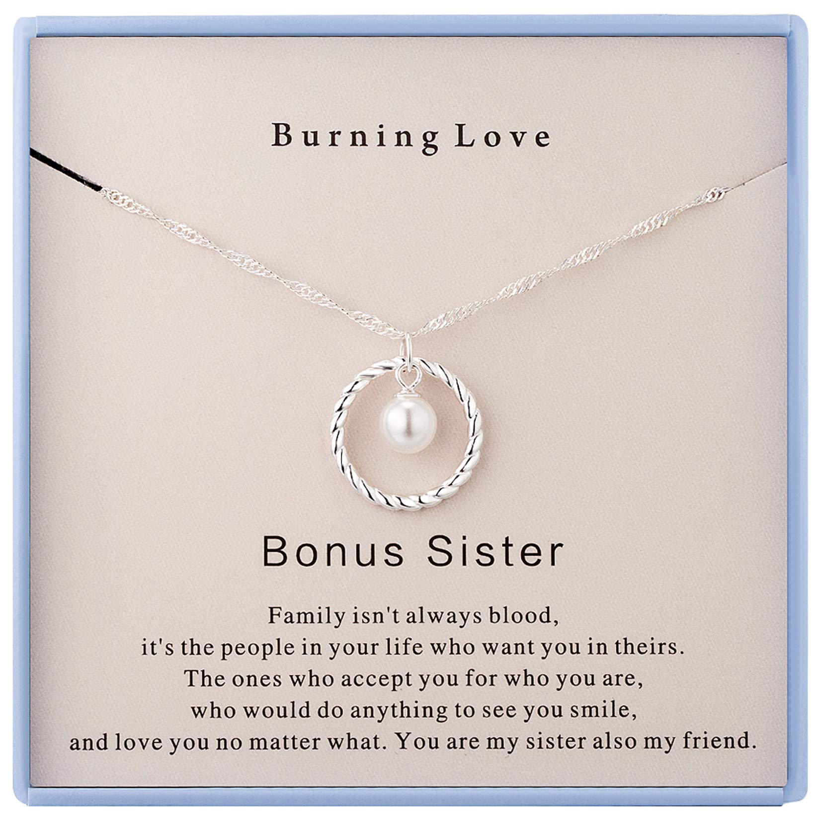 Burning Love Sterling Silver 2 Bead Necklace - Sister Birthday Gift for Women & Girls, Best Friend Jewelry - Perfect for Anniversaries, Christmas & Special Occasions