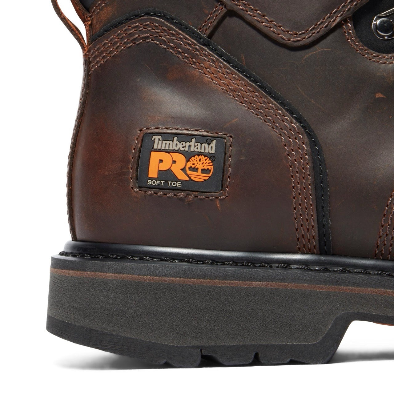 Pit Boss 6 Inch Soft Toe Work Boots for Men - Comfortable Brown Leather Safety Shoes for Construction, Hiking & Outdoor Work