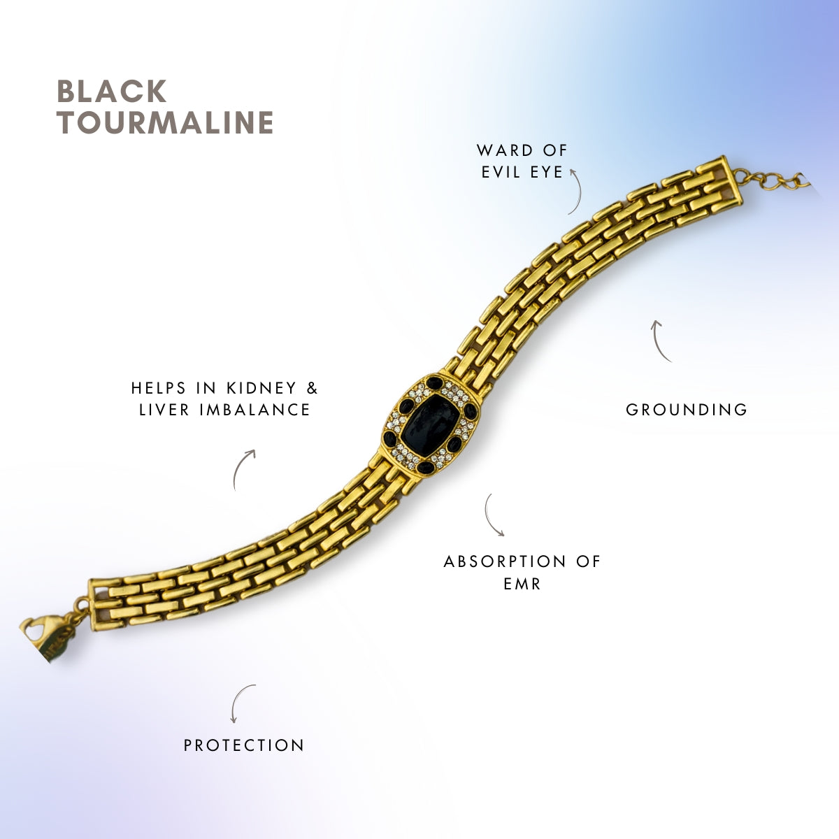 Black Tourmaline Unisex Bracelet for Men & Women - Natural Stone Healing Jewelry for Protection, Stress Relief & Positive Energy - Perfect for Meditation, Yoga & Daily Wear