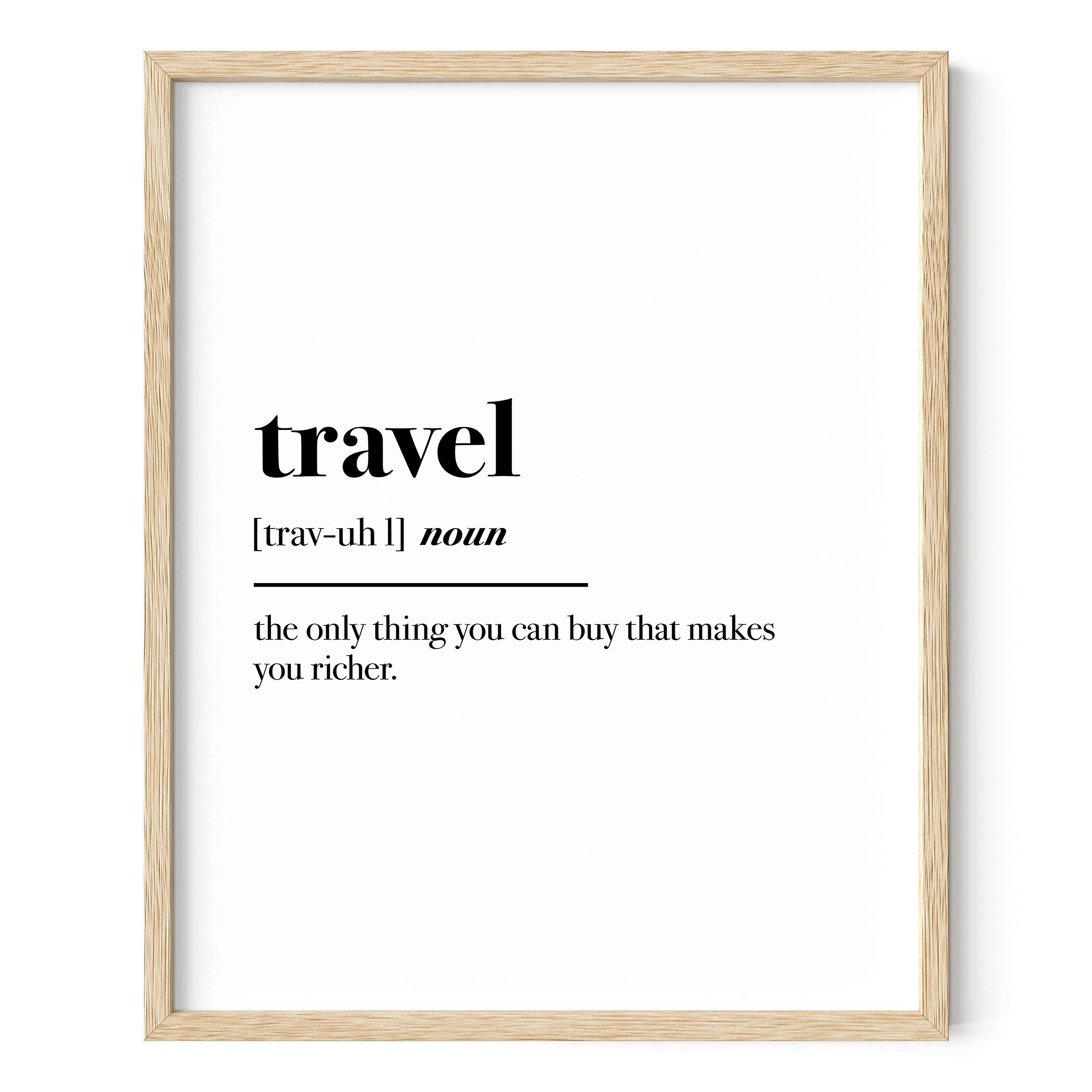 HAUS AND HUES Travel Wall Decor Posters - 16x20 Black Framed Adventure Quote Art Print for Wanderlust & Typography Home Decor - Perfect for Living Room, Bedroom or Office Inspiration