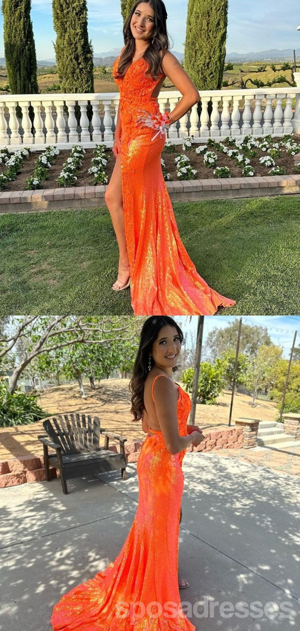 Stunning Orange Mermaid Maxi Long Prom Dress for Women - Elegant Evening Gown for Party & Formal Events | Perfect for Homecoming, Wedding Guest & Special Occasions