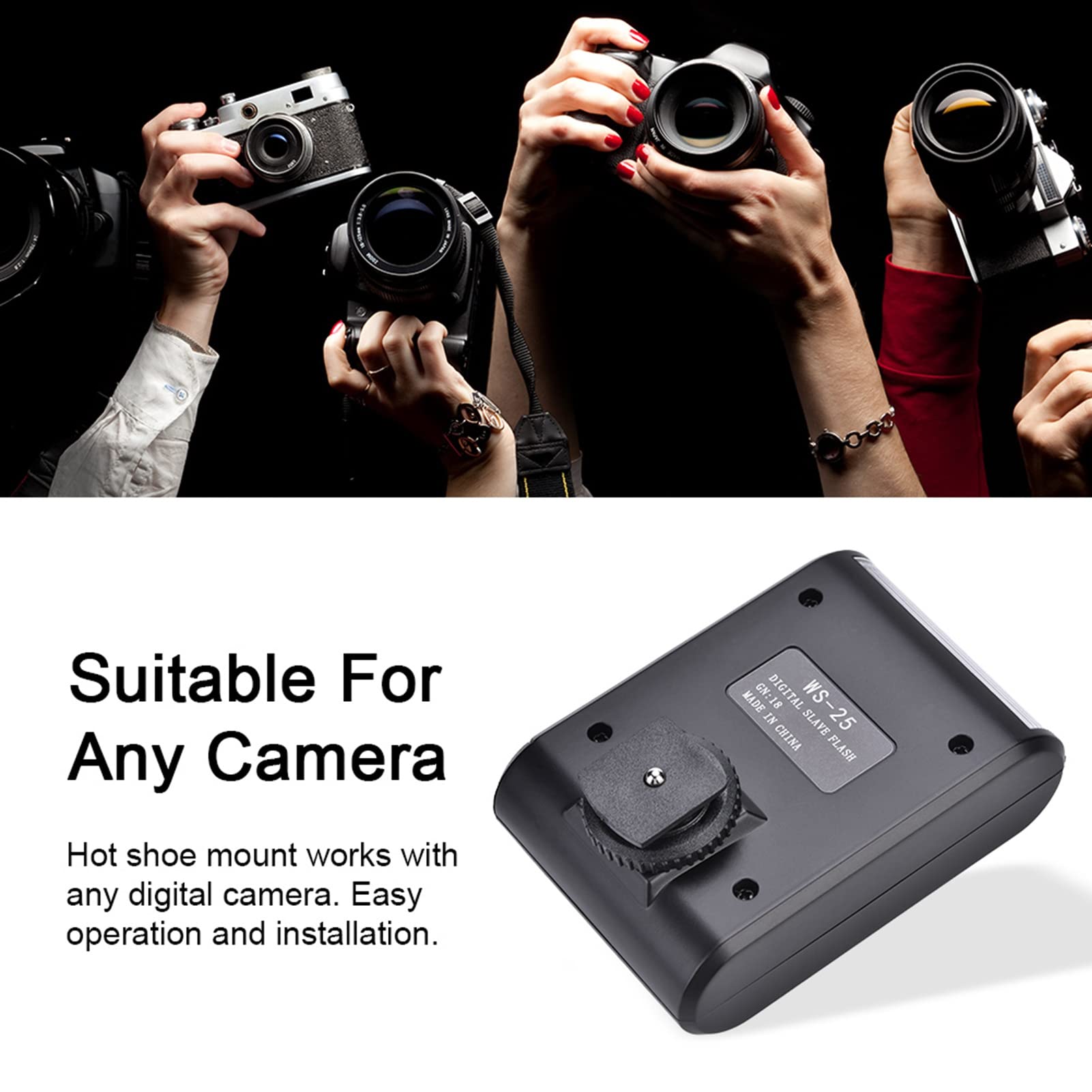 ANKROYU Mini Hot Shoe Flashlight for DSLR Cameras - Portable Photography Flash Light with On-Camera Mount | Perfect for Low Light Shooting, Indoor Photography & Professional Studio Lighting