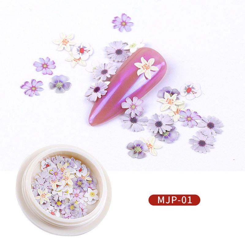 3D Nail Art Wood Flowers - DIY Artificial Floral Nail Decorations for Acrylic Nails, Gel Nails & Manicures - Perfect for Bridal, Wedding, Party & Salon Nail Designs