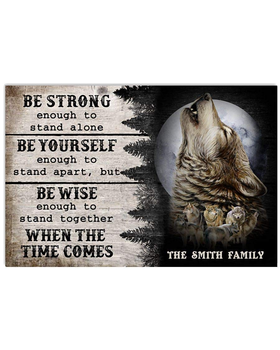 Motivational Wolf Wall Art Canvas - Personalized Inspirational Poster for Women & Men - Be Strong Enough to Stand Alone - Perfect for Home, Office, Bedroom Decor - Great Gift for Mother's Day, Birthday, Housewarming