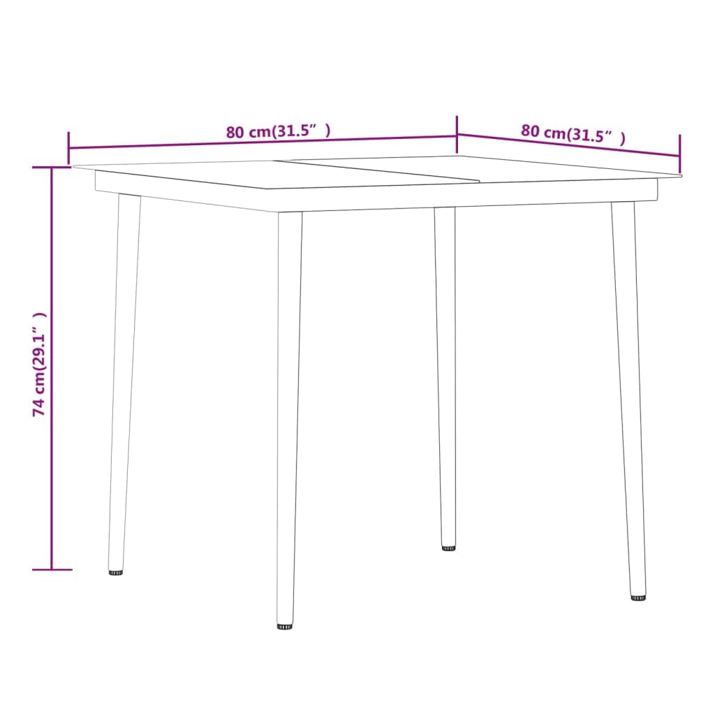vidaXL 5-Piece Patio Dining Set - Outdoor Garden Furniture with Table and Chairs for Lawn, Yard, Terrace & Balcony (Brown/Black) - Perfect for Backyard BBQs, Poolside Gatherings & Outdoor Entertaining