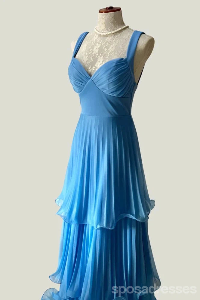 Elegant Blue A-Line Long Prom Dresses for Women - Formal Evening Gowns for Homecoming, Wedding, and Special Occasions - Style 13783
