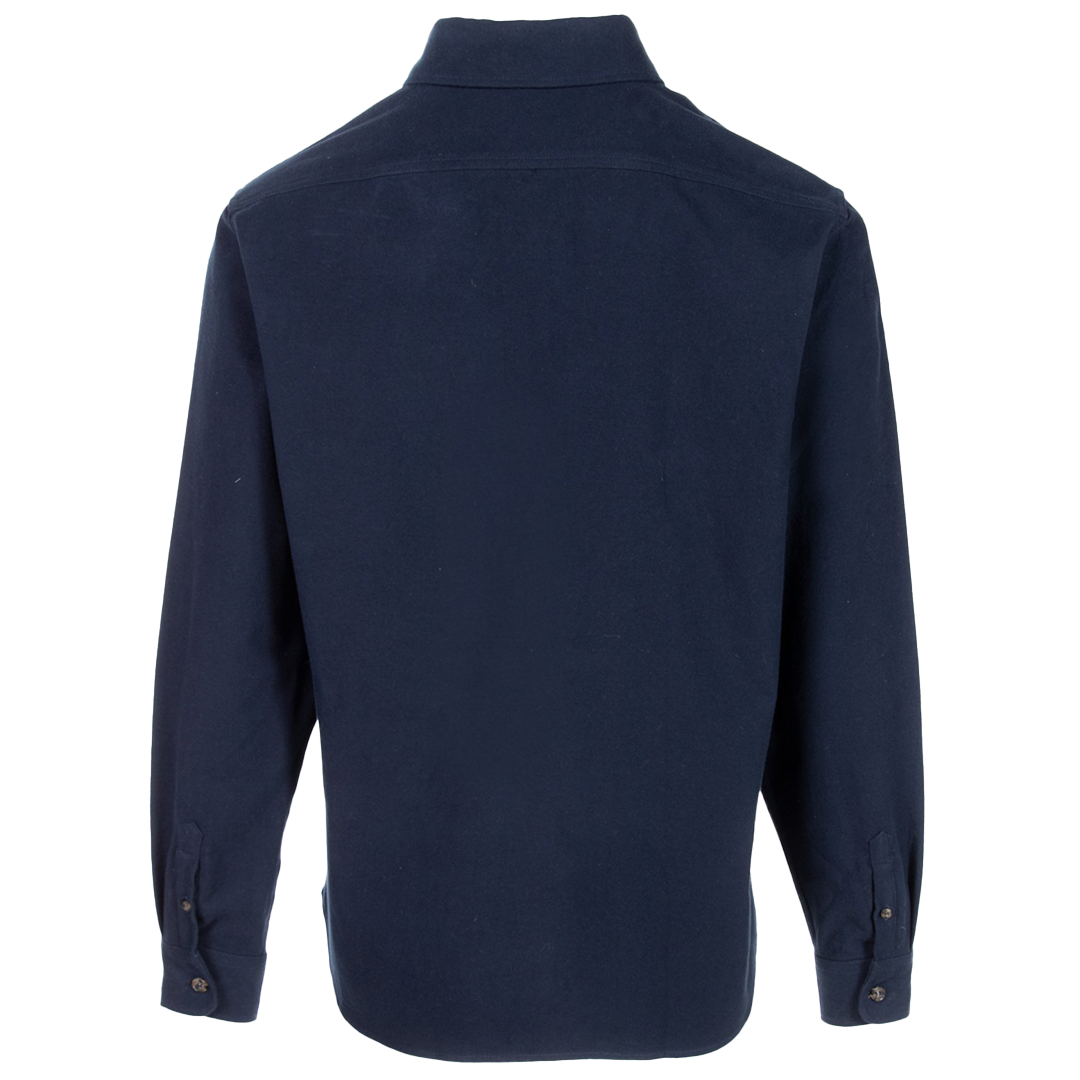 Schott NYC Men's Cotton Flannel Shirt - Navy Blue Plaid Button Down Shirt for Casual Wear & Outdoor Activities