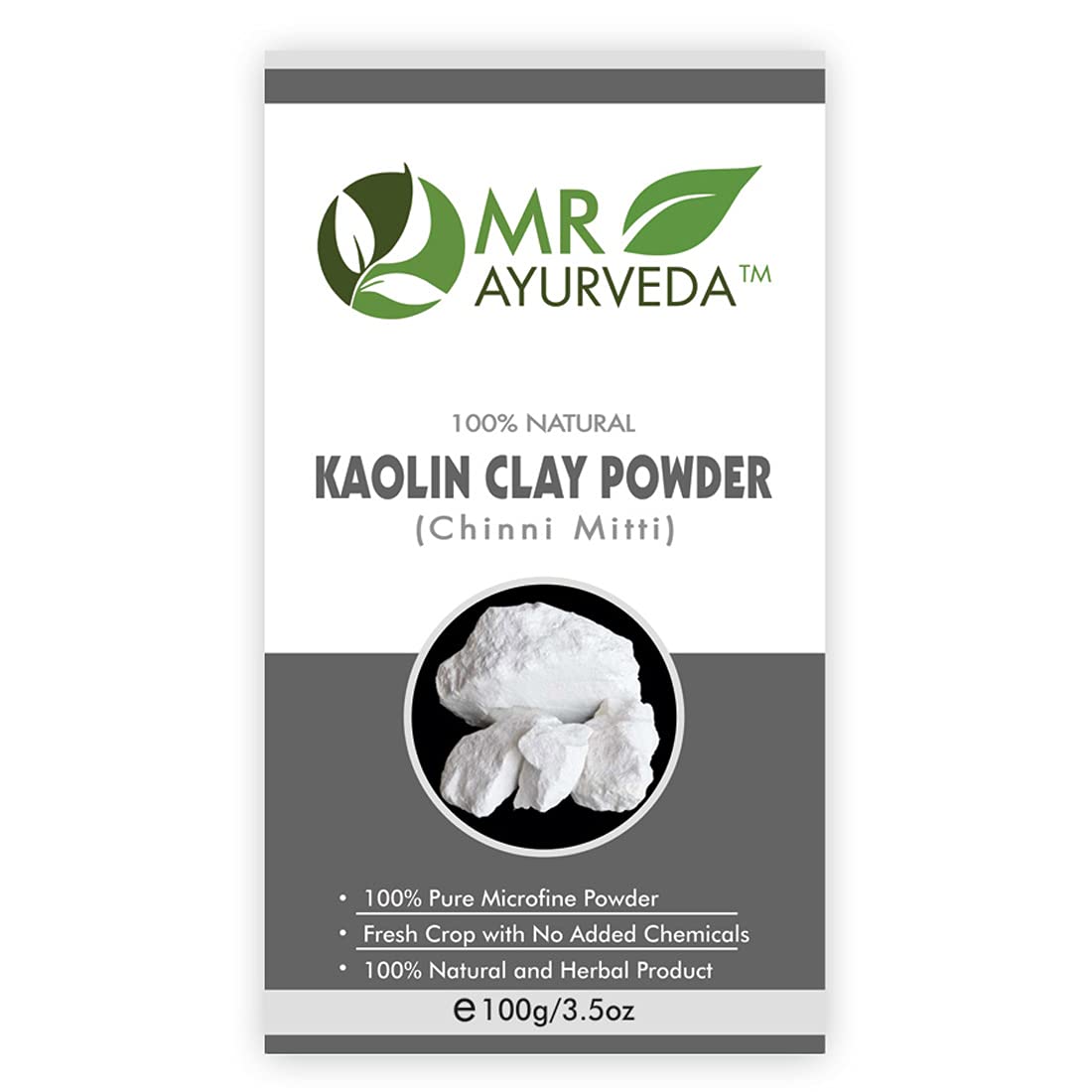 MR Ayurveda 3-in-1 Skin Care Powder Set - 100g Calamine Clay, Kaolin Clay & Activated Charcoal for Acne Treatment, Detox & Pore Cleansing | Perfect for Face Masks, Body Scrubs & DIY Beauty Recipes