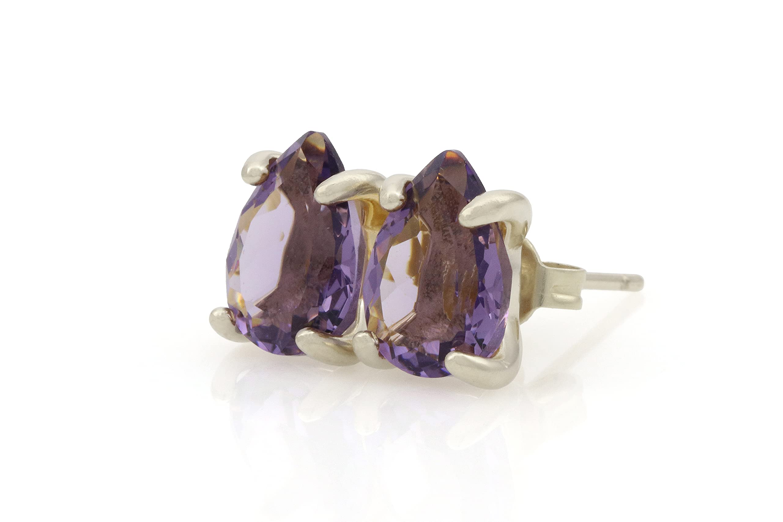 Amethyst Stud Earrings - February Birthstone Jewelry for Women - Gift Box Included - Perfect for Bridal & Everyday Wear