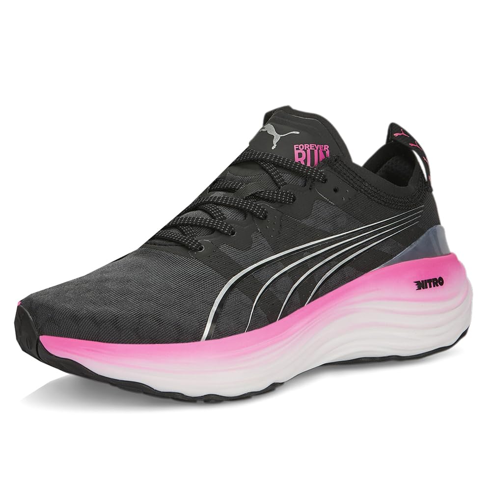 PUMA Women's Foreverrun Nitro Running Shoes - Black - Size 9 M - Lightweight Cushioned Sneakers for Jogging, Gym Workouts & Daily Walking
