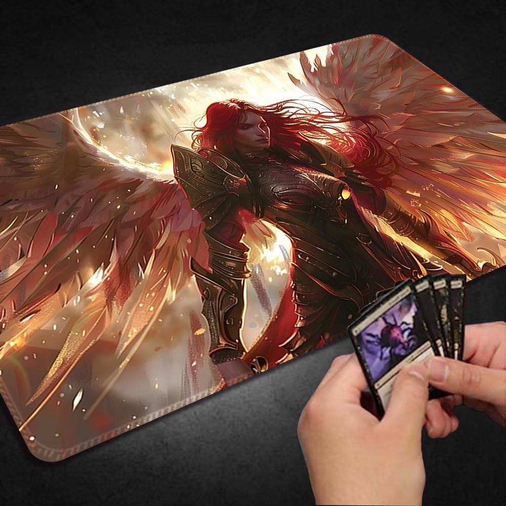 Premium MTG Playmat with Zone & Locking Edges - Durable TCG Game Mat for Magic: The Gathering - Includes Waterproof Storage Bag (66cm) - Perfect for Tournaments, Casual Play & Card Protection