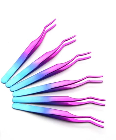 Professional Curved Eyelash Tweezer - 12.6cm Stainless Steel Lash Extension Tool for Precise Application | Salon-Grade, Lightweight & Ergonomic Design | Perfect for Eyelash Extensions, False Lashes & DIY Beauty at Home