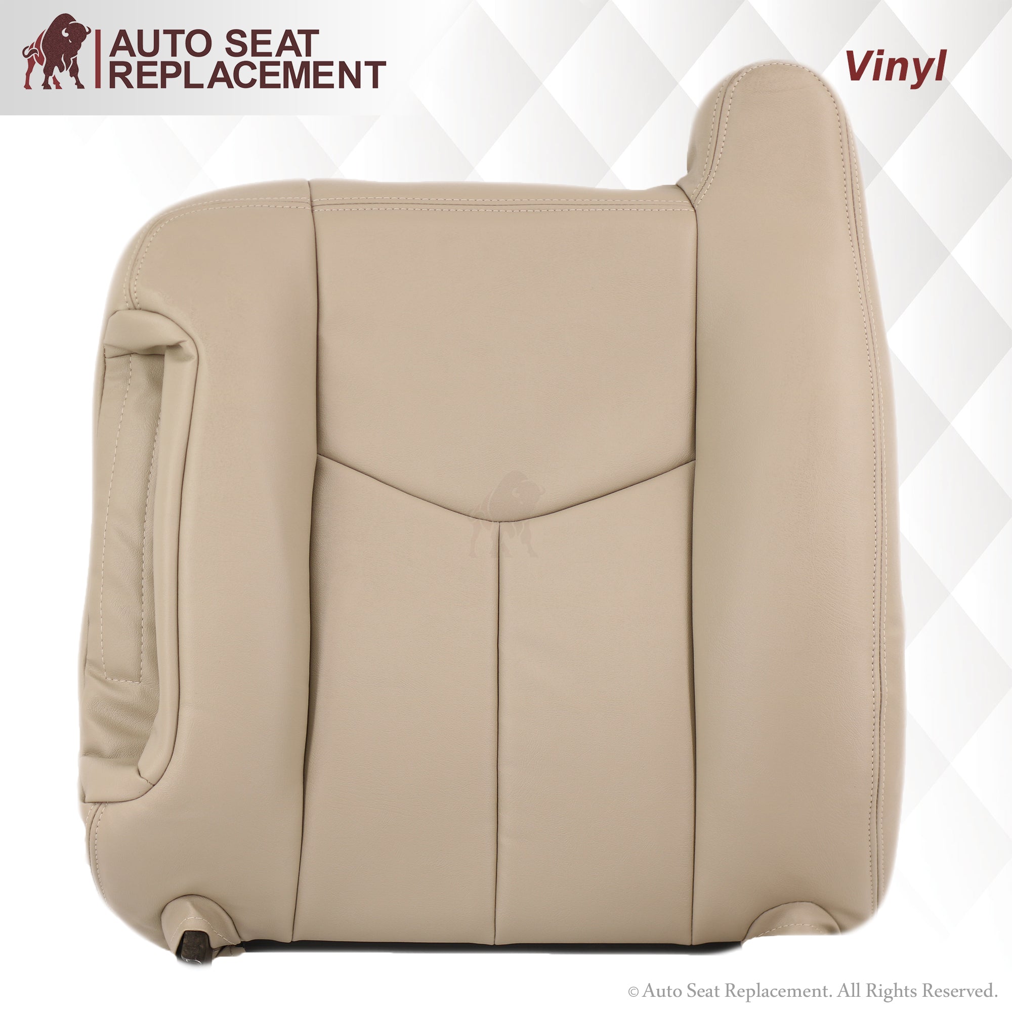 2003-2006 Chevy Tahoe Suburban Custom Fit Seat Covers - Light Tan Leather Look - Front & Rear Bench Protection - Perfect for Road Trips & Family Adventures