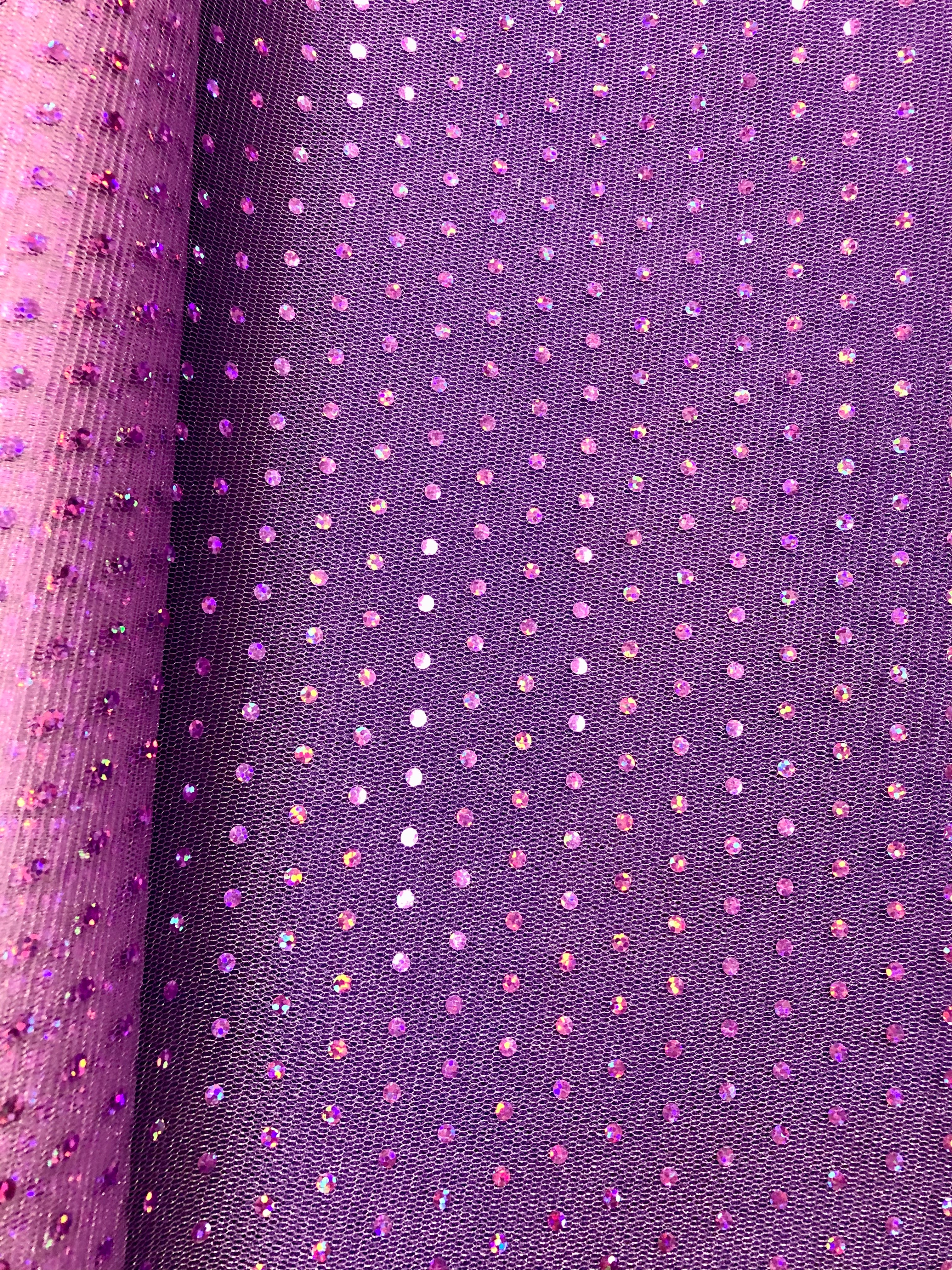 Hologram Dot Tulle Fabric - 58 Inches Wide Lilac Color for Wedding Decorations, Party Backdrops & DIY Craft Projects
