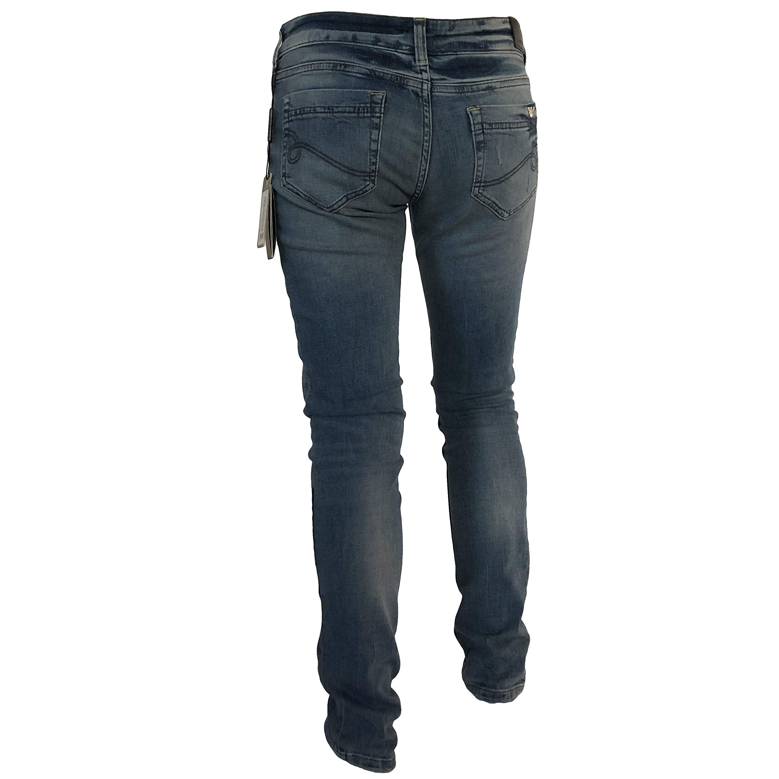 Emporio Armani Dakota Blue Skinny Jeans for Women - High Waist Stretch Denim Pants | Perfect for Casual Wear, Night Out & Office Style