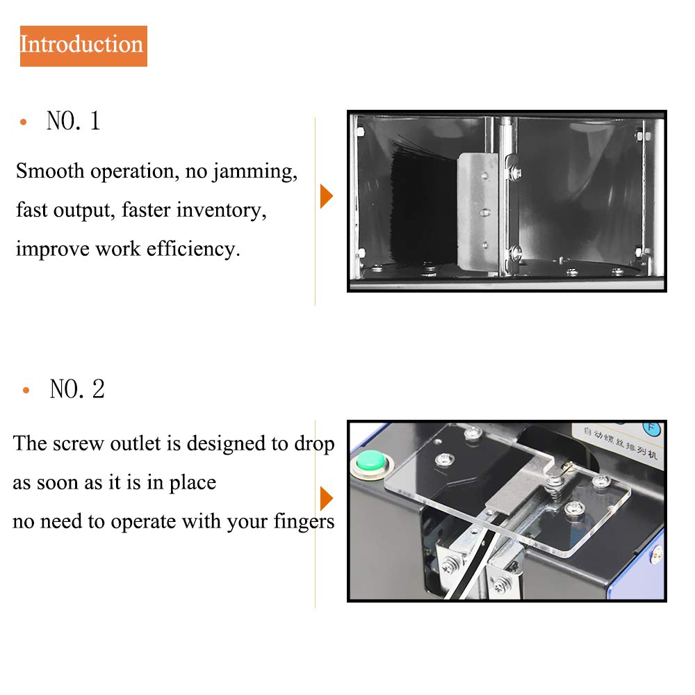 CGOLDENWALL Automatic Screw Counting Machine - Microcomputer Screw Feeder with Adjustable Track for M1-M5 Screws (Blue) | Perfect for Hardware Stores, Assembly Lines & DIY Projects