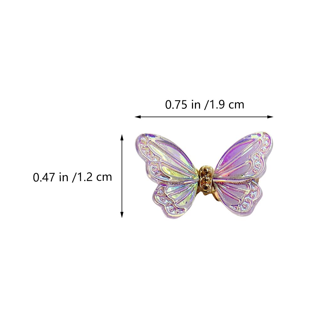 Minkissy 4pcs Butterfly Nail Art Charms - DIY Manicure Supplies, Nail Glitter Decorations, Resin Fairy Girl Stickers for Nail Art Design - Perfect for Parties, Weddings, and Special Occasions