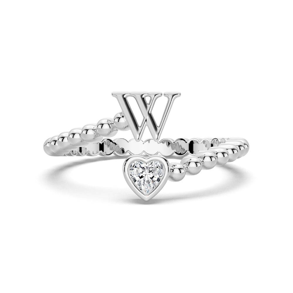 Lab Grown Diamond Personalized Initial Promise Ring for Women - Custom Engraved 14K Gold/White Gold Name Letter Ring - Perfect for Anniversaries, Engagements & Special Occasions