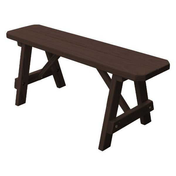 Pressure Treated Pine Traditional Bench - Durable Outdoor Garden Bench for Patio, Backyard & Park Seating - Weather-Resistant Wooden Bench for Relaxing & Socializing