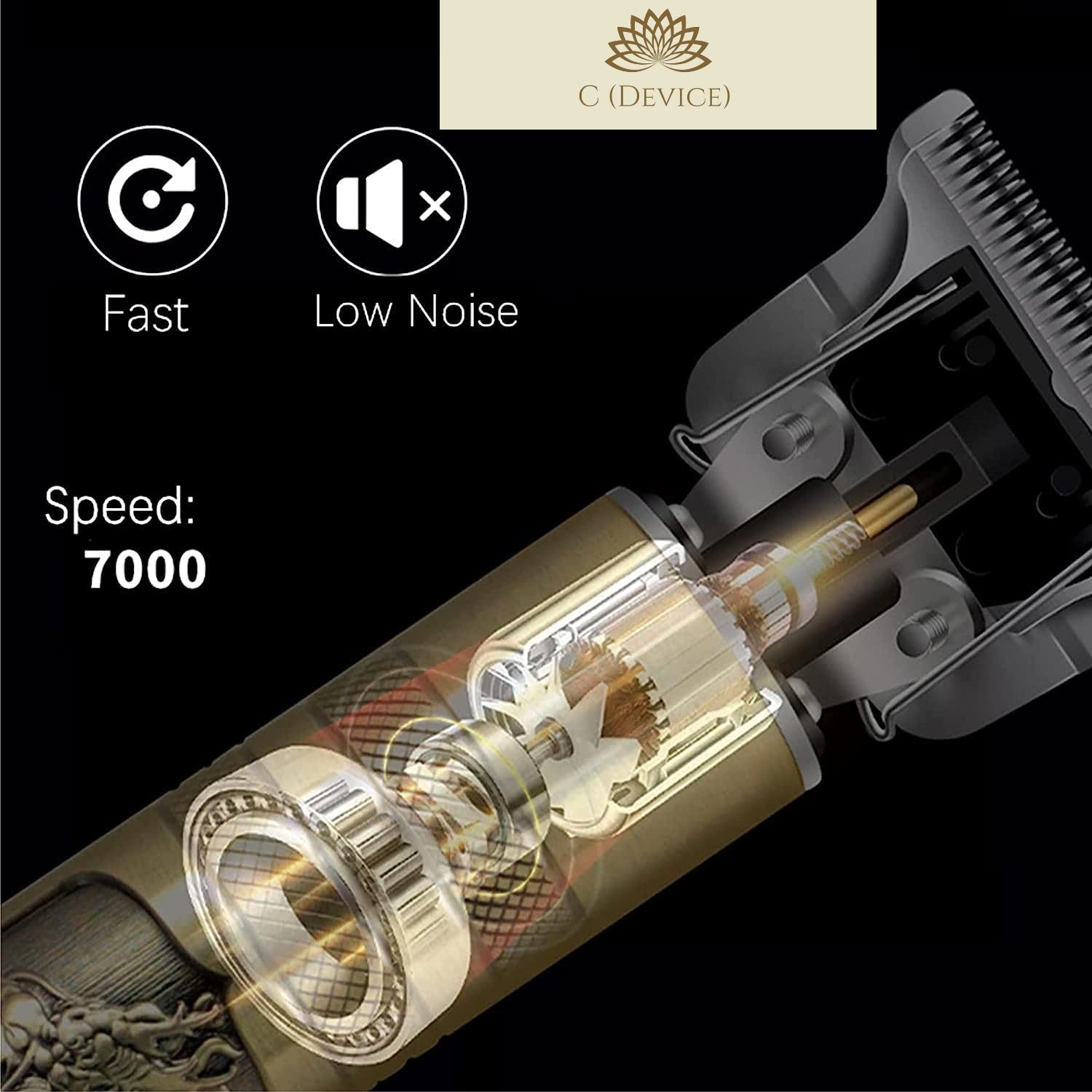 Professional Men's Hair & Beard Trimmer - Adjustable Blade Clipper, Body Groomer & Shaver with Metal Body for Precise Close Cuts | Perfect for Home Grooming, Travel & Professional Barbershop Use