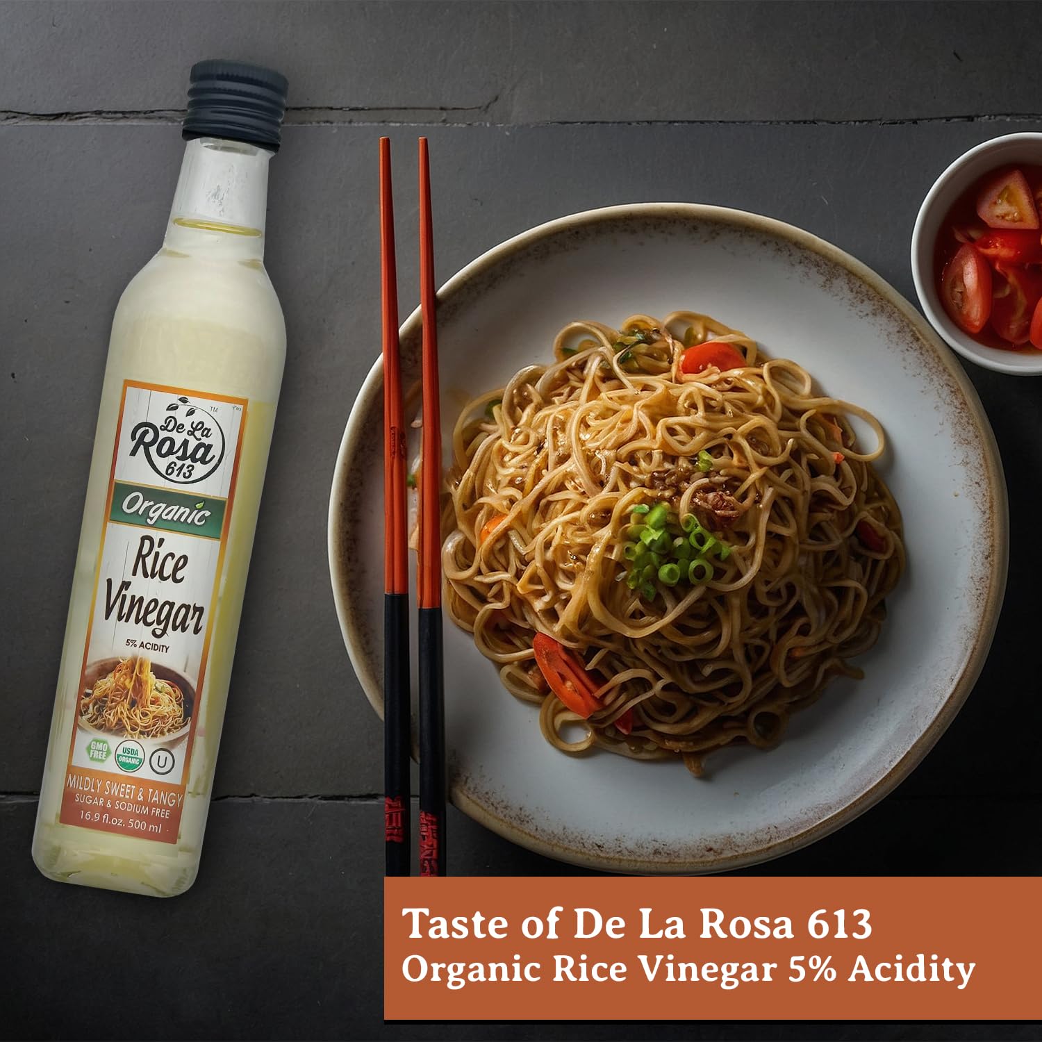 Organic Rice Vinegar 5% Acidity - Kosher Certified for Cooking, Sushi, Salad Dressing & Asian Cuisine | 16.9 Oz (Pack of 2) | Perfect for Marinades, Pickling & Healthy Recipes