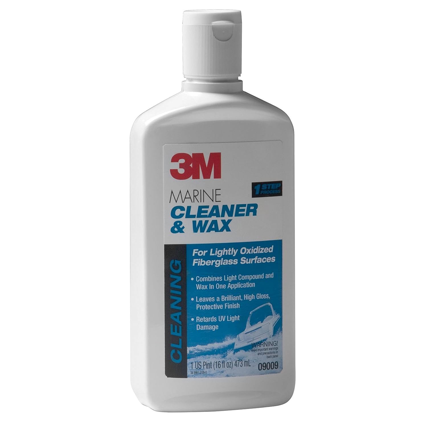 3M Marine Cleaner Wax - Boat & RV Polish & Protectant for Fiberglass, Gelcoat & Painted Surfaces - Restores Shine & Removes Oxidation - Perfect for Boats, RVs & Marine Vehicles