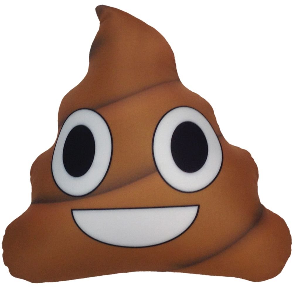 iScream X-Pressive! Emoji Happy Smiling Poop Shaped 12x11.5 Inch Microbead Pillow - Fun Home Decor for Teens Room, Couch & Dorm