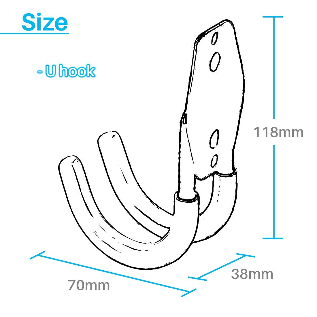 Heavy Duty Garage Hooks 4pcs - Stainless Steel Wall Mount Organizer for Garage Storage & Workshop