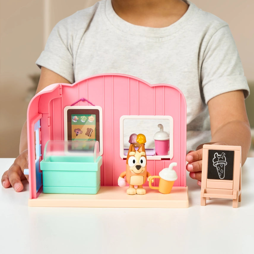 Bluey Mini Playset - Ice Cream Shop Toy Set for Kids | Interactive Role Play Game | Perfect for Birthday Gifts & Pretend Play Scenes