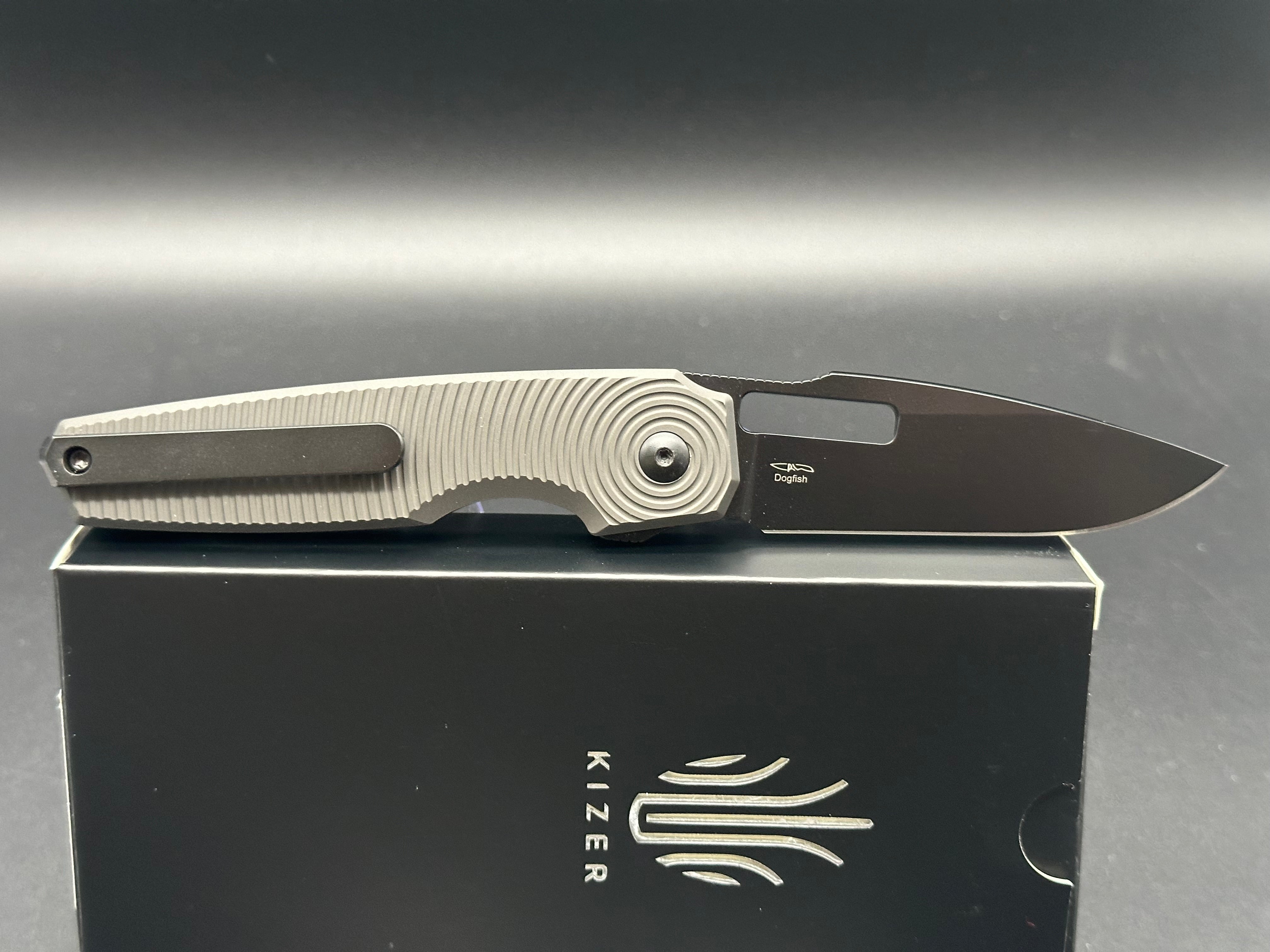 Kizer Dogfish Button Lock Folding Knife - 3.1