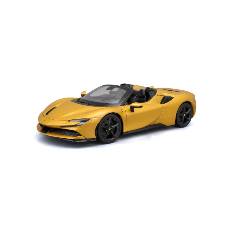 Bburago 1:18 Scale Ferrari SF90 Stradale Spider Gold Die-Cast Model Car - Collectible Racing Toy for Display & Play - Perfect for Car Enthusiasts, Gift Giving & Home/Office Decor