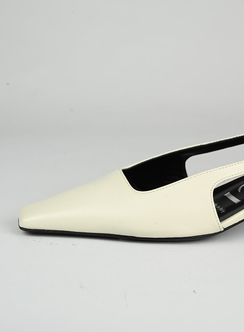 Gucci White Leather Slingback Heels Women's Size 37 - Perfect for Parties, Weddings & Office Wear