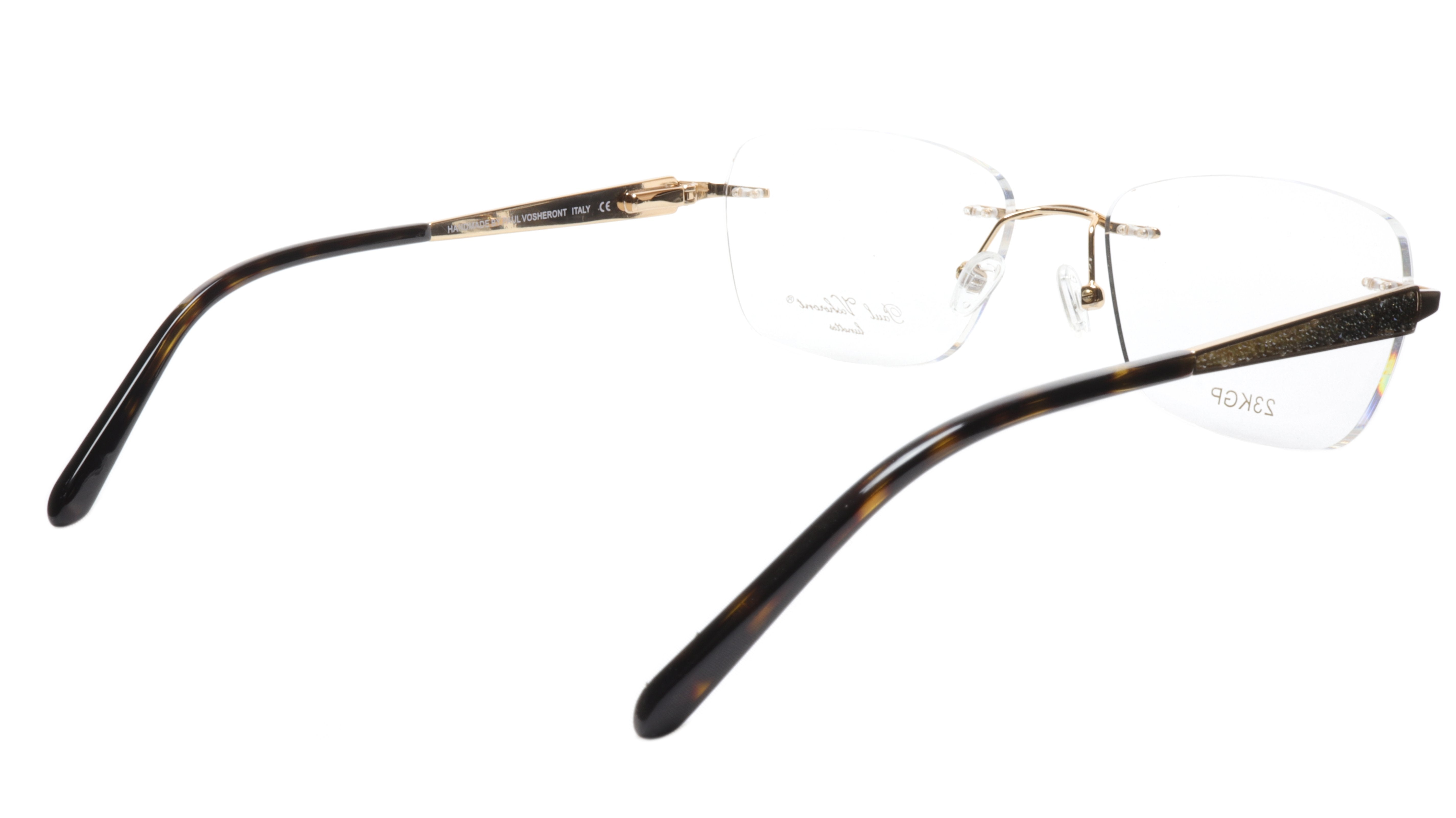 Paul Vosheront PV503 C01 Gold Plated Acetate Eyeglass Frames - Italian Made 52-17-135 Measurements - Premium Lightweight Glasses for Men & Women - Perfect for Reading, Work & Fashion Accessories