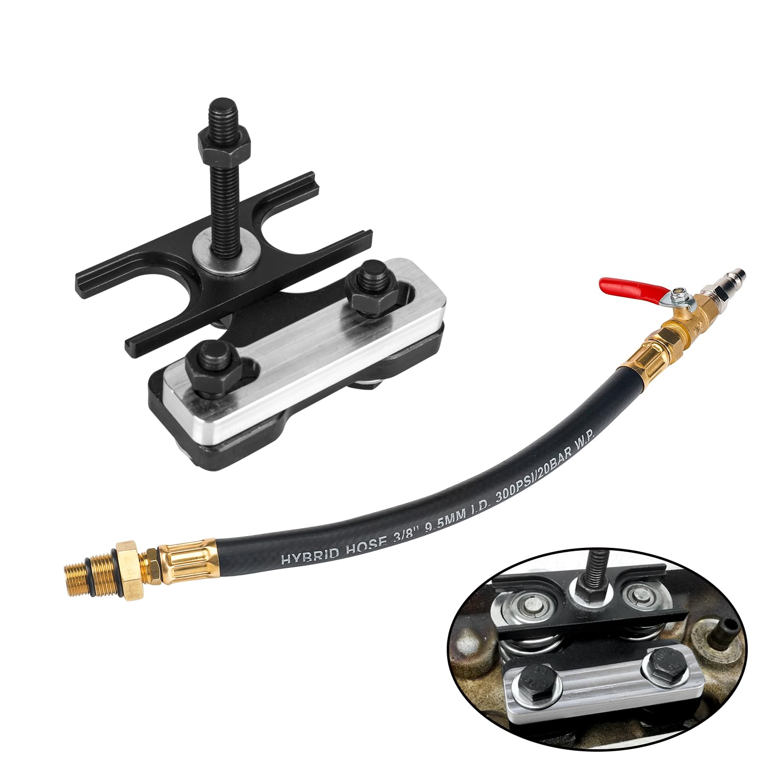 3 Mirrors Engine Air Valve Holder Pressure Pipe & Upgrade 67605 Valve Spring Compressor Tool with Higher Nut - Compatible with Chevy LSX Camaro, Corvette, Trans Am, GTO, G8, CTS V & GM Trucks - Perfect for Engine Repair & Performance Upgrades