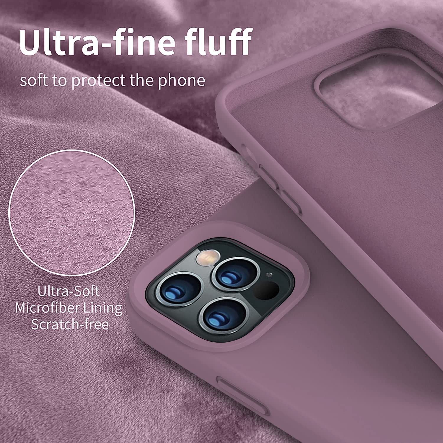 Vooii Liquid Silicone Protective Case for iPhone 13 Pro Max (6.7 inch) - Anti-Scratch, Soft Microfiber Lining & Camera Protection - Lavender Purple | Perfect for Daily Use, Travel & Outdoor Activities