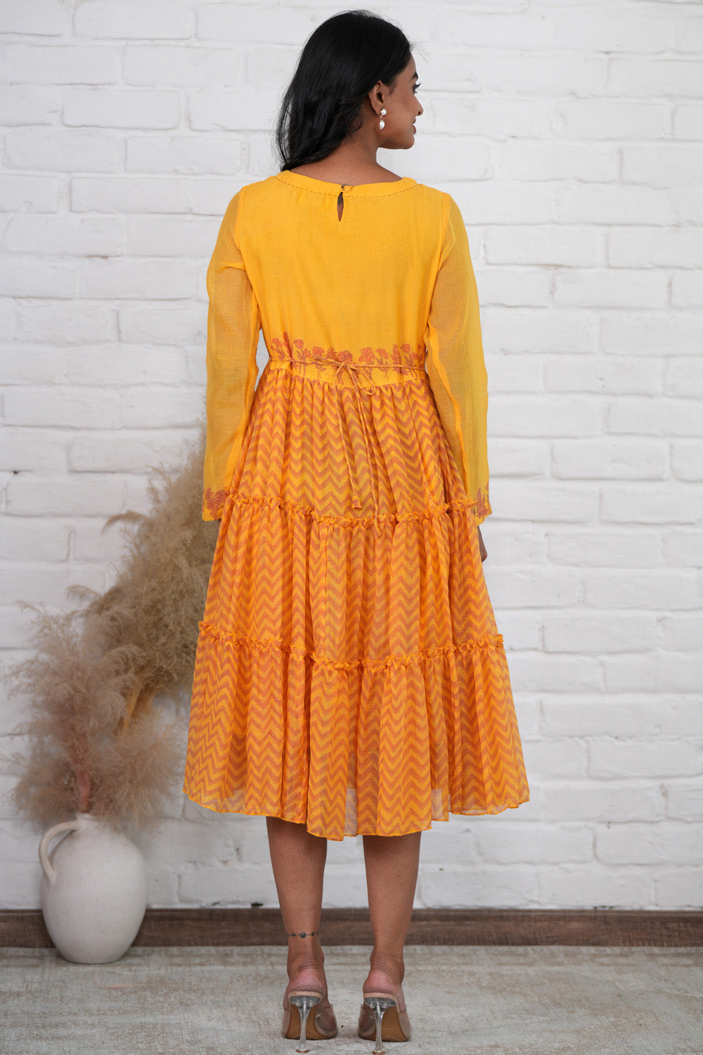 Silken Reverie Hand Block Printed Dress – Elegant Floral Cotton Dress for Women | Perfect for Summer, Weddings & Boho Fashion