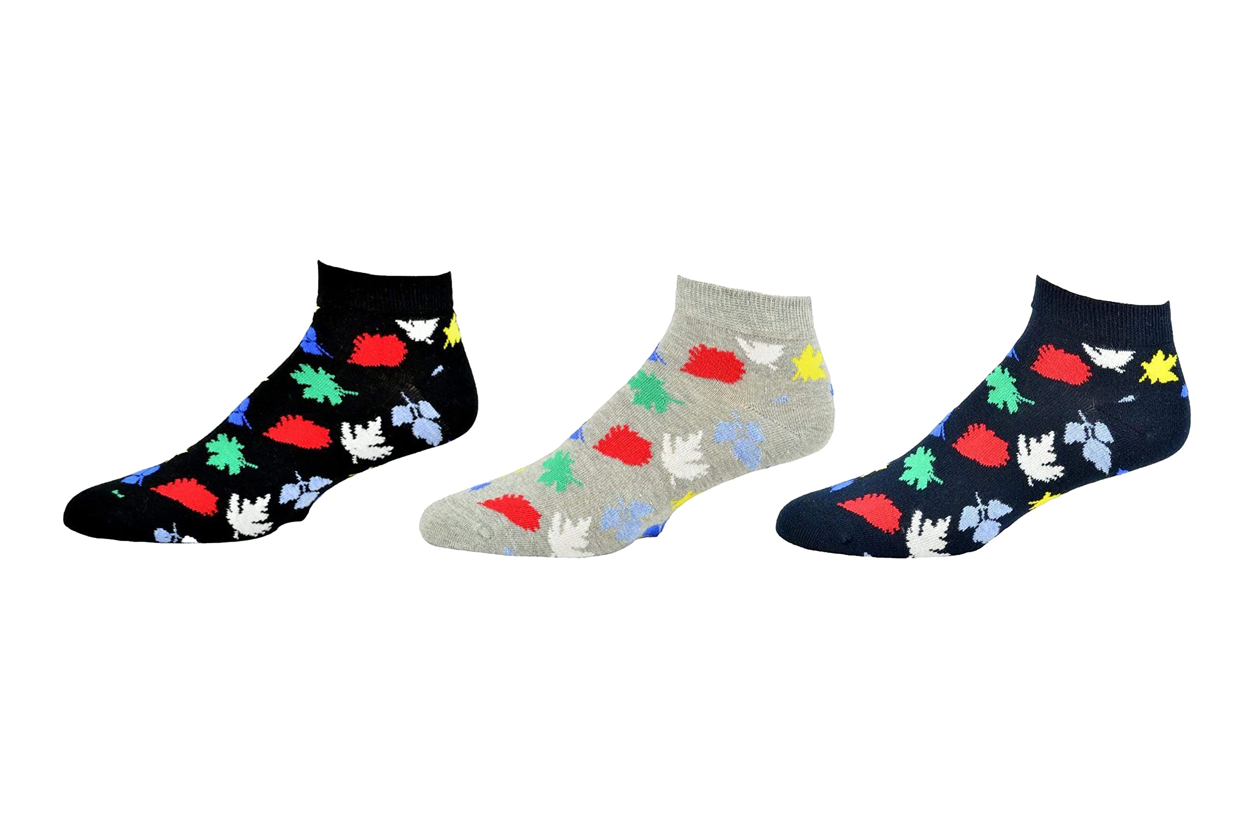 Men's Casual Dress Socks - Breathable Cotton Ankle Socks with Leaf Pattern - 1 Pair Pack - Colorful & Comfortable for Office, Business, or Daily Wear