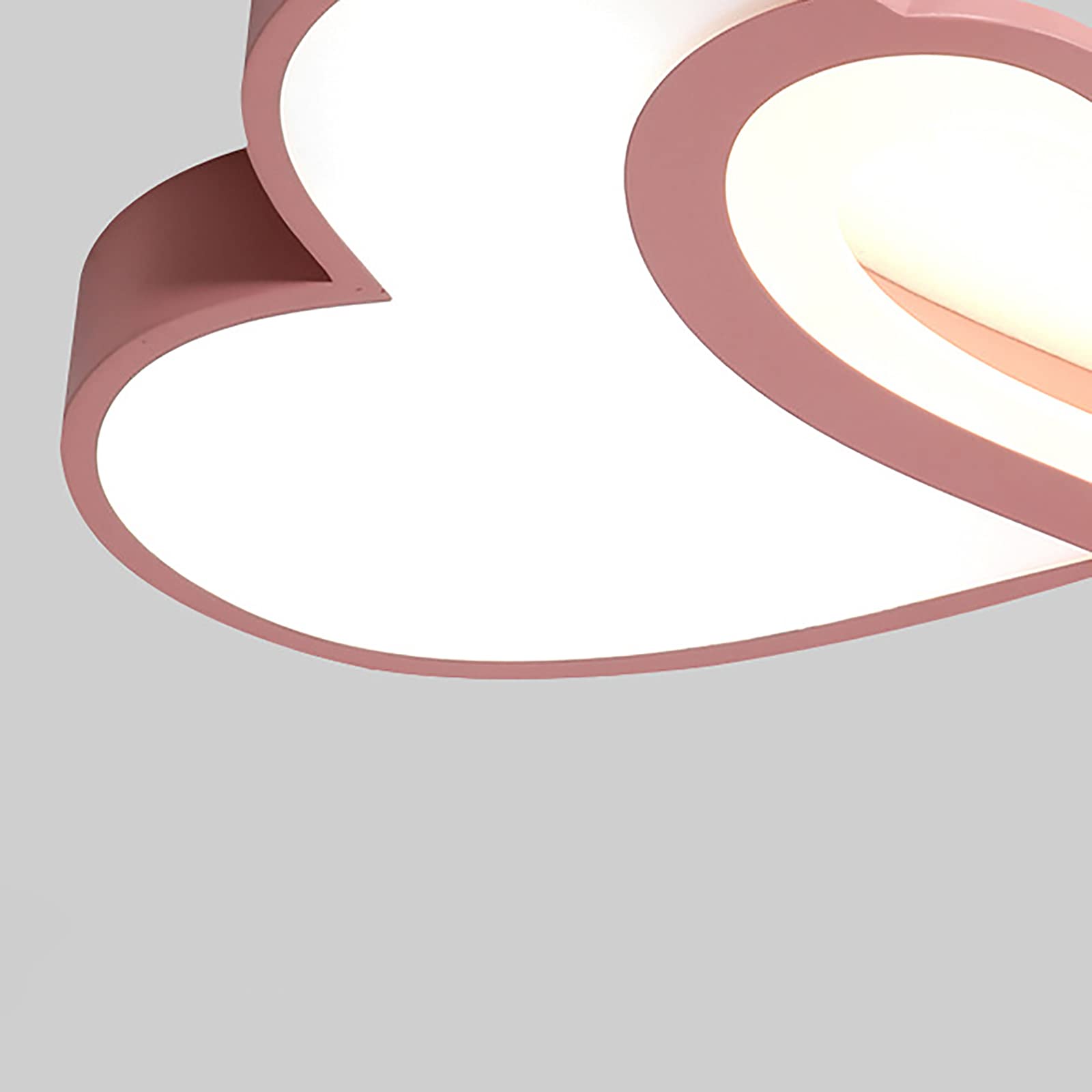 Heart-Shaped LED Flush Mount Ceiling Light - Dimmable Modern Lighting with Remote Control for Dining Room, Kids Bedroom, Nursery & Living Room | Pink Romantic Ambiance Light for Home Decor