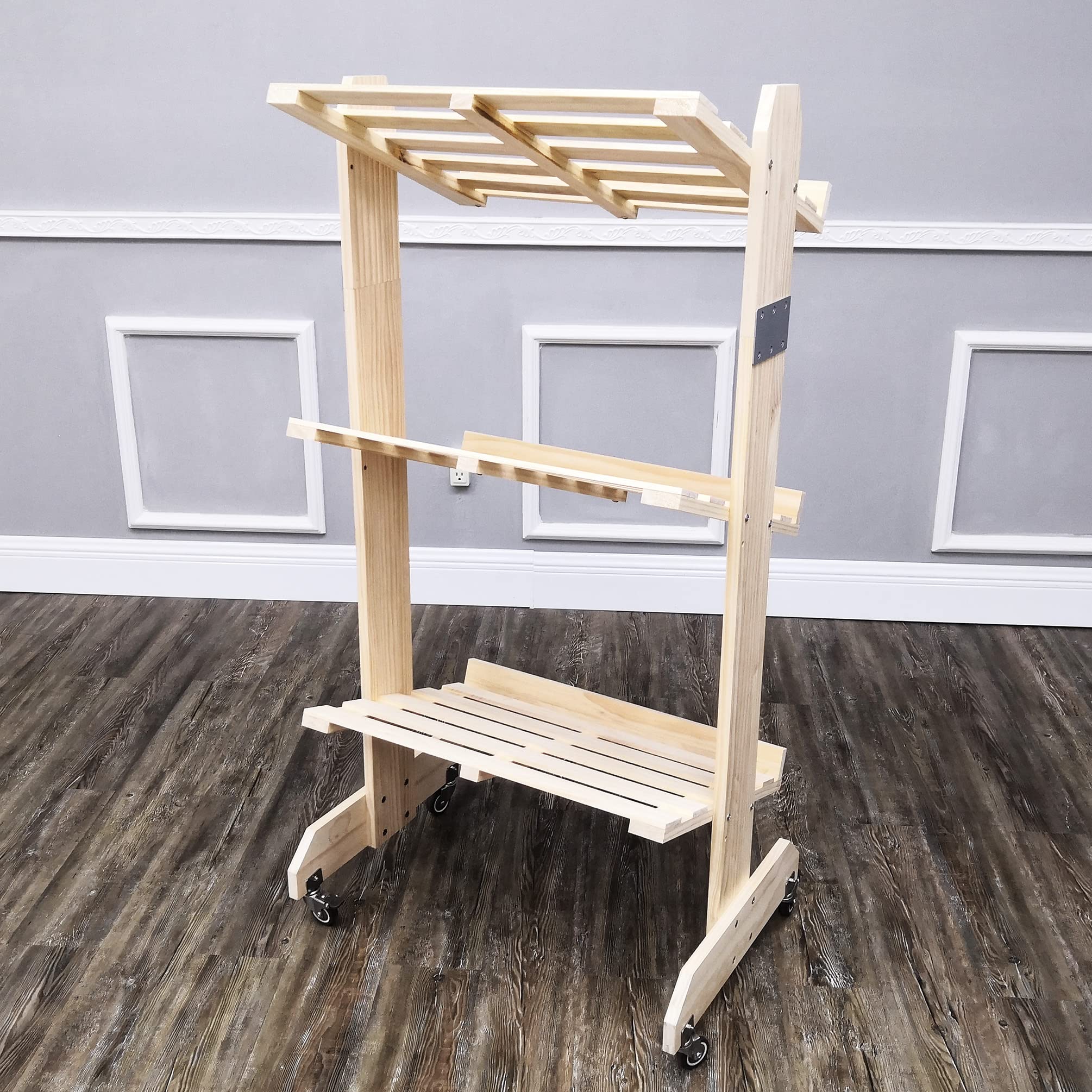 FixtureDisplays® Solid Wood Bakery Display Rack - 26.8
