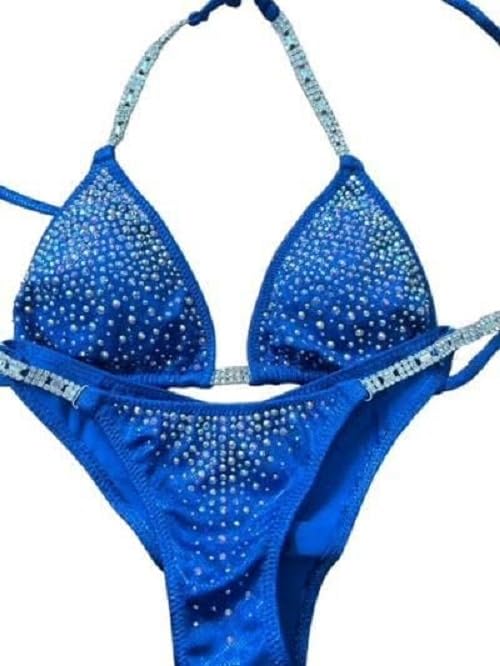 Royal Blue Competition Bikini - NPC Physique Posing Suit for Women (Size Small, HIPS 32