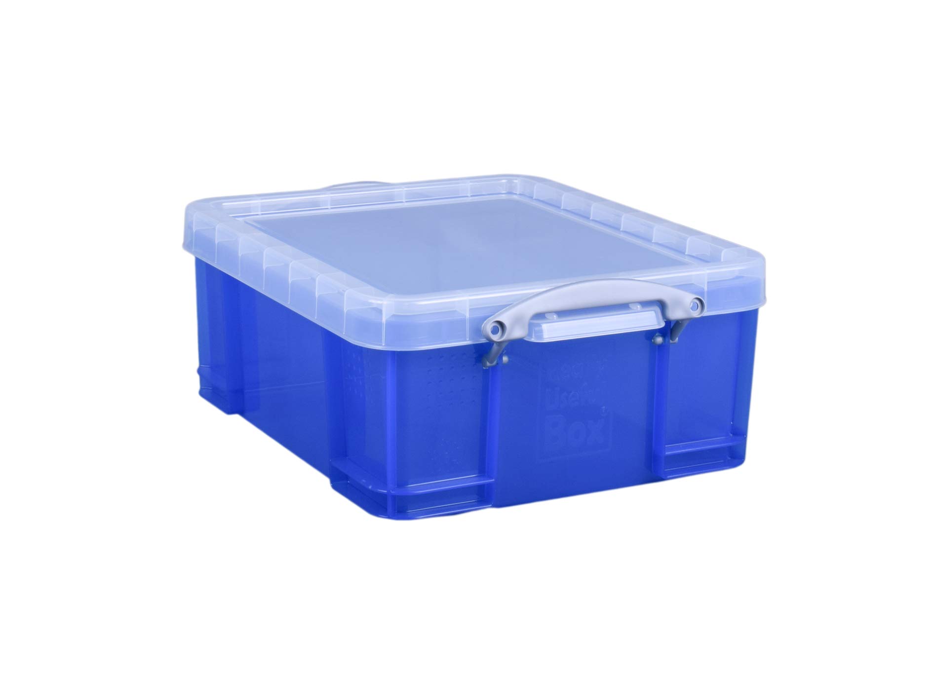 Really Useful 18L Storage Box with Lid - 18B Organizer for Home, Office & Garage - Durable Plastic Container for Organizing Toys, Tools & Supplies (Blue)
