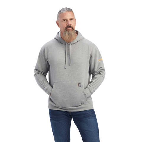 Rebar Workman Hoodie - Heavy Duty Heather Grey Pullover for Construction & Outdoor Work | Durable Workwear for Builders & Contractors